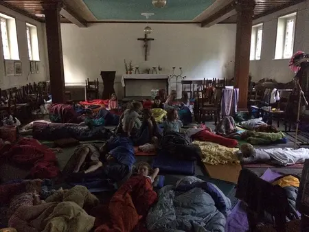 Nachtlager im Gemeindehaus