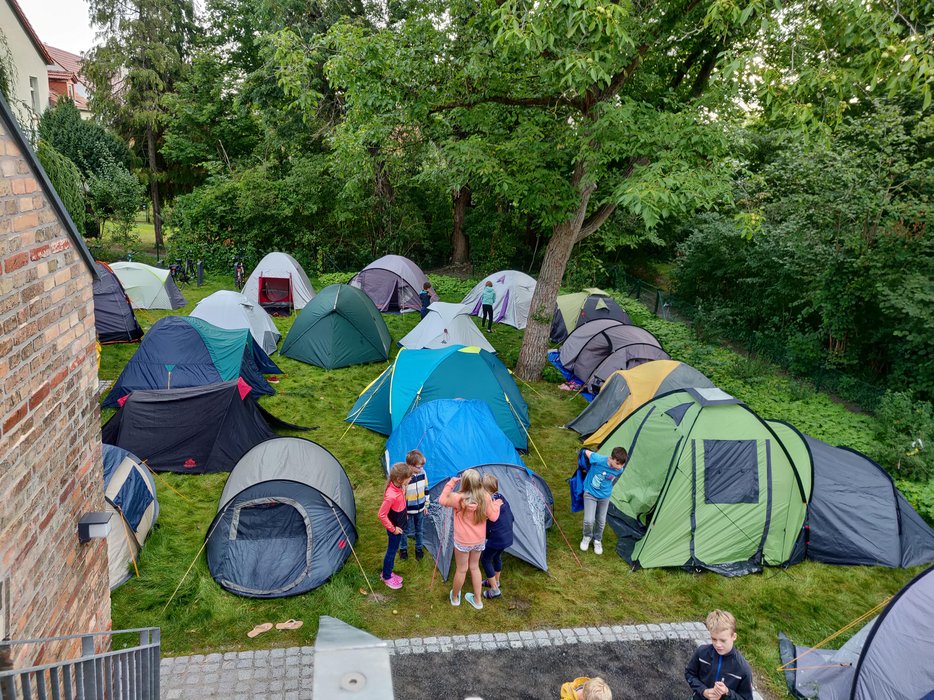 Zeltplatz im Gemeindehausgarten
