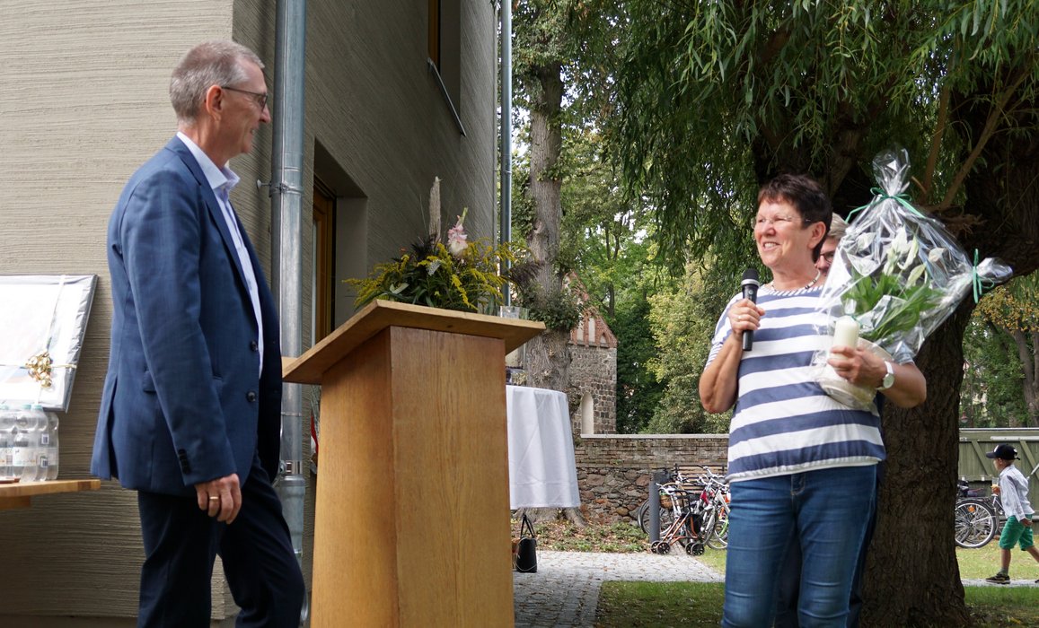 Grußwort von Maria Turbiaz von der katholischen Kirchengemeinde St. Georg