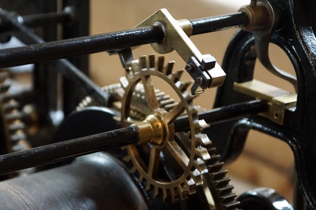 Detail des Uhrwerks